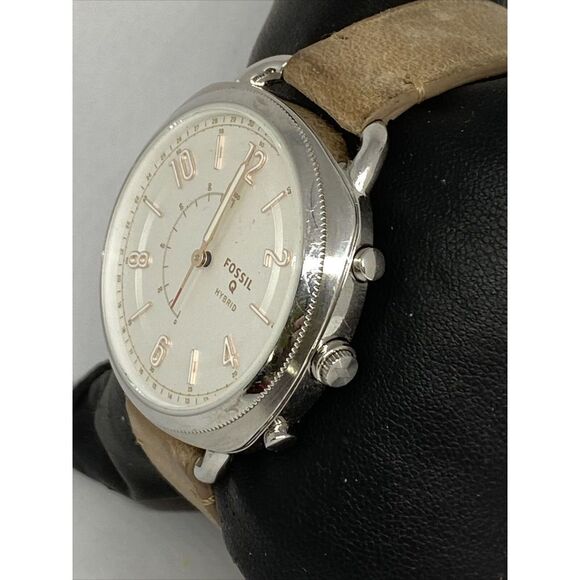 Fossil FTW1200 Women's Sand Leather Silver Analog Dial Hybrid Smartwatch XX706 - Picture 4 of 12
